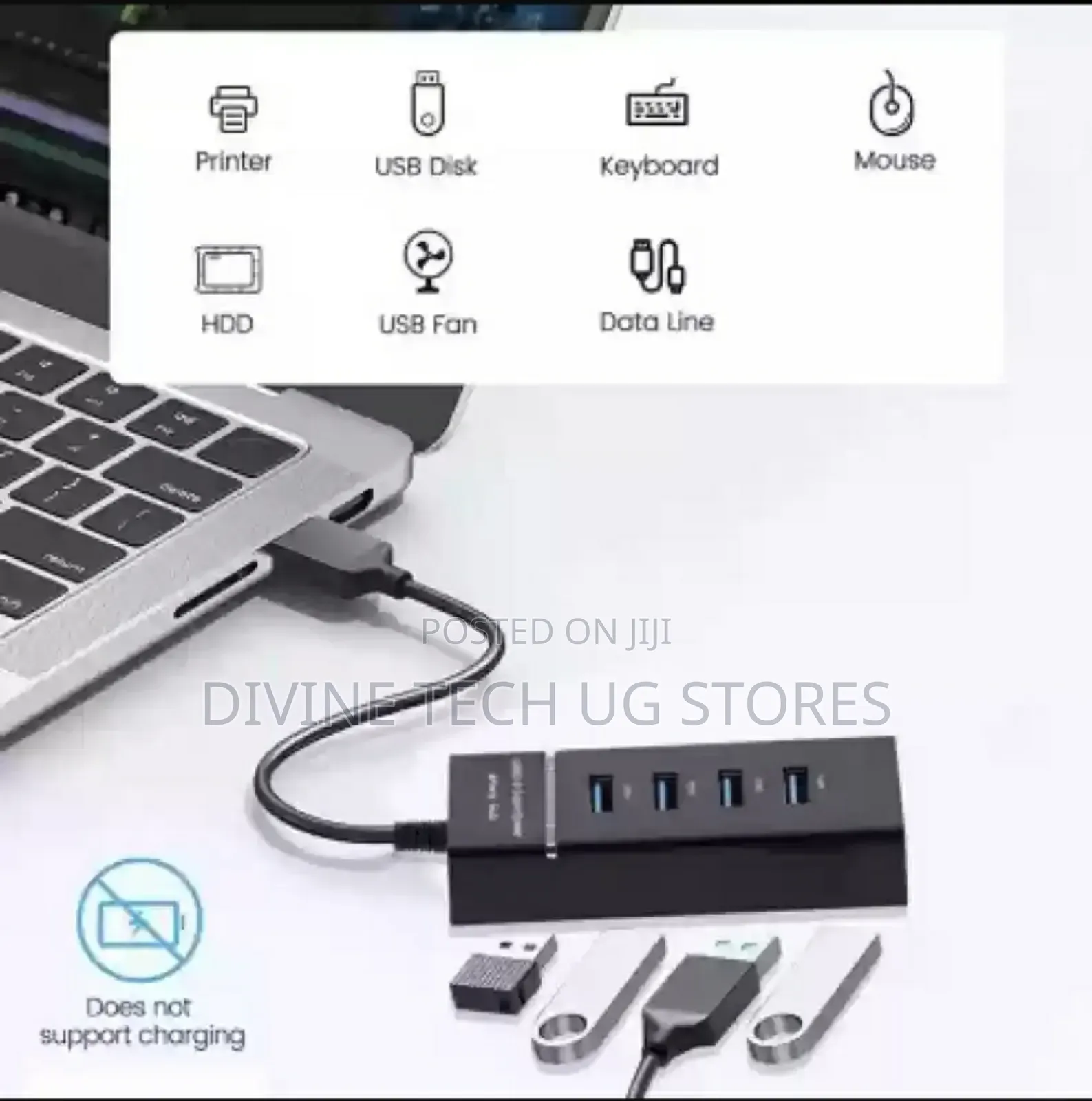 Hub 3.0 Super Speed 4ports Usb Hub-With Power (Black