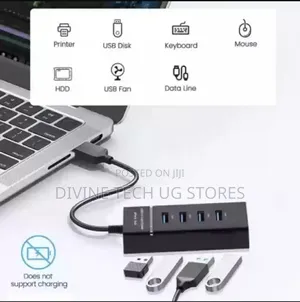 Hub 3.0 Super Speed 4ports Usb Hub-With Power (Black
