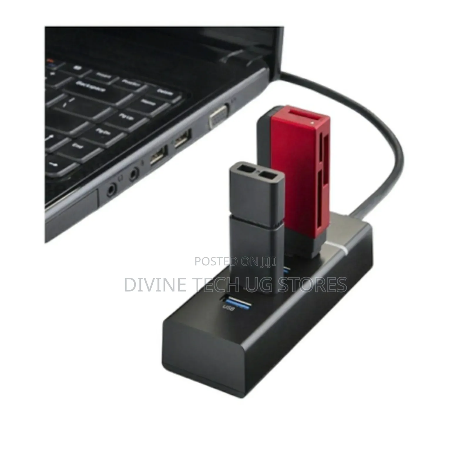 Hub 3.0 Super Speed 4ports Usb Hub-With Power (Black