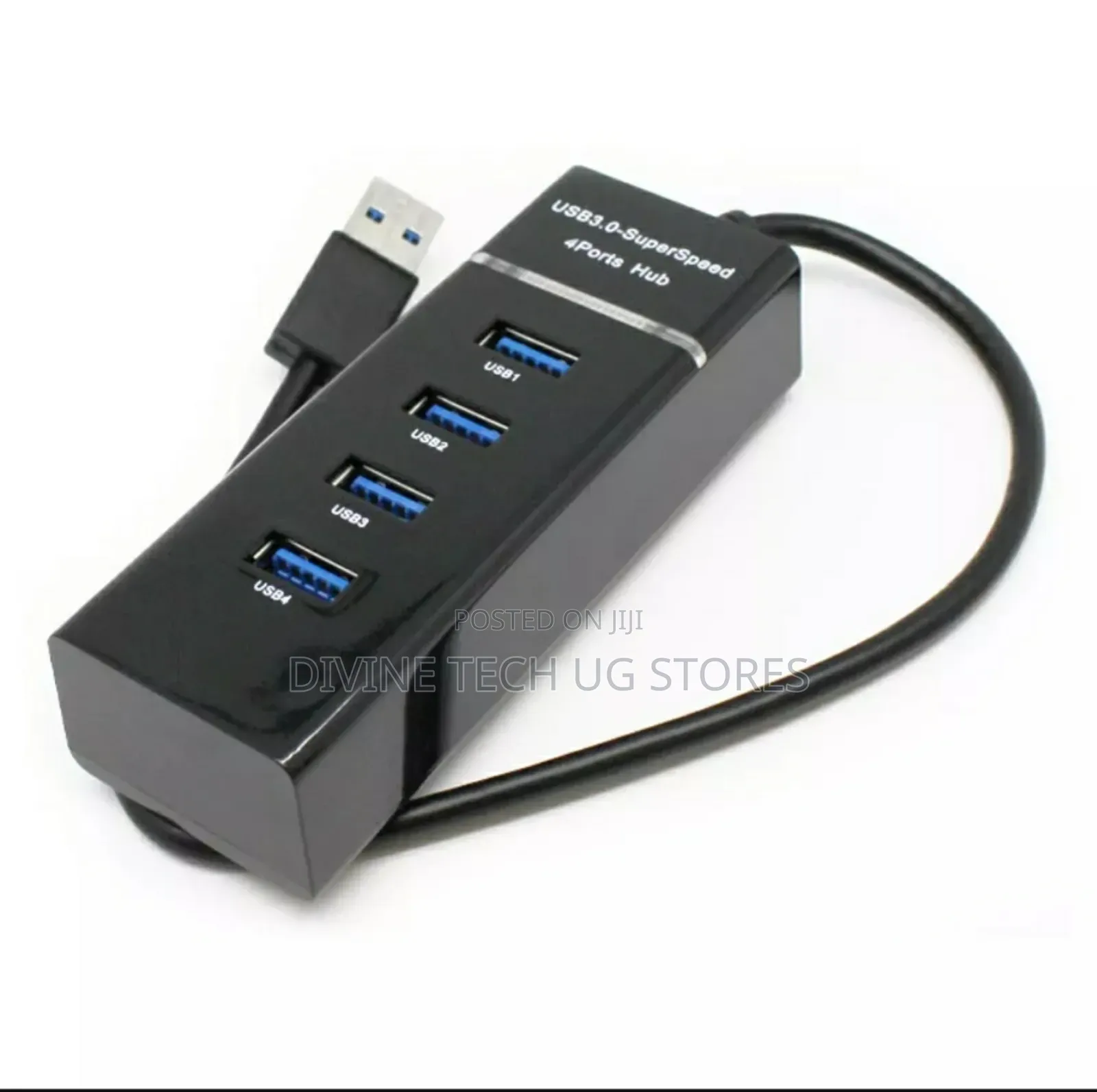 Hub 3.0 Super Speed 4ports Usb Hub-With Power (Black