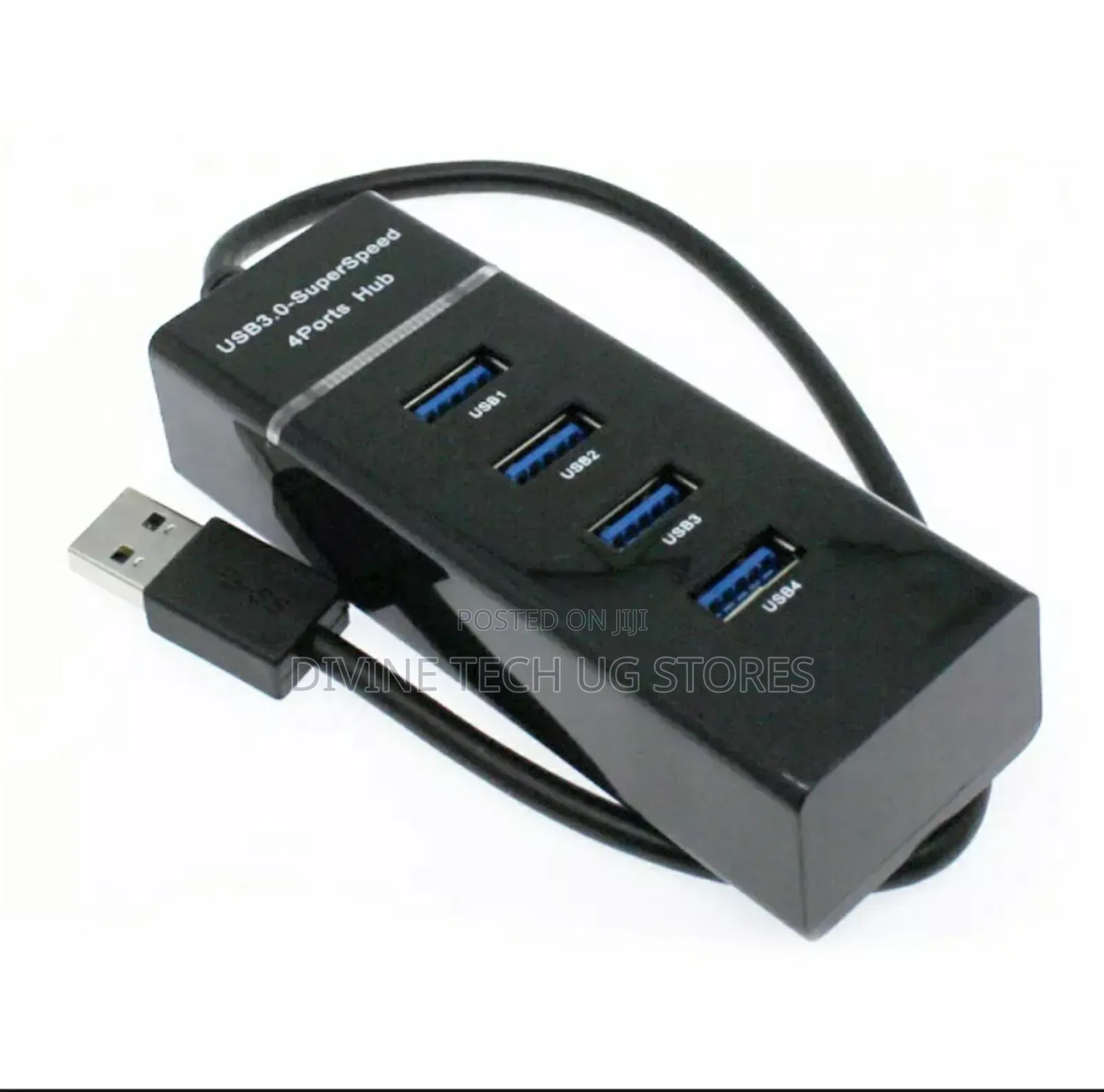 Hub 3.0 Super Speed 4ports Usb Hub-With Power (Black