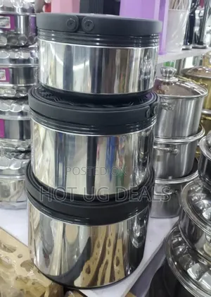 Set of 3pcs of Hotspot Food Lunch Boxes - Silver