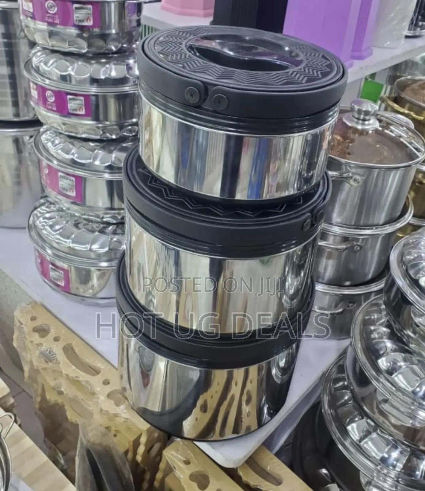 Set of 3pcs of Hotspot Food Lunch Boxes - Silver