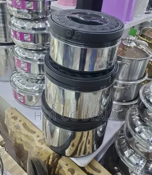 Set of 3pcs of Hotspot Food Lunch Boxes - Silver
