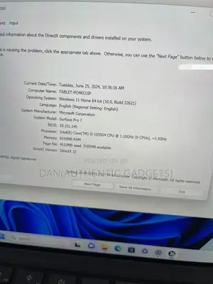 Laptop Microsoft Surface Pro 7 8GB Intel Core I5 SSD 128GB