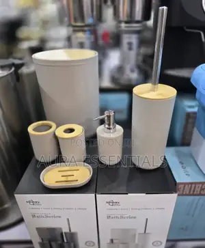 Bathroom Set 6 Pieces Plastic Bathroom Accessories