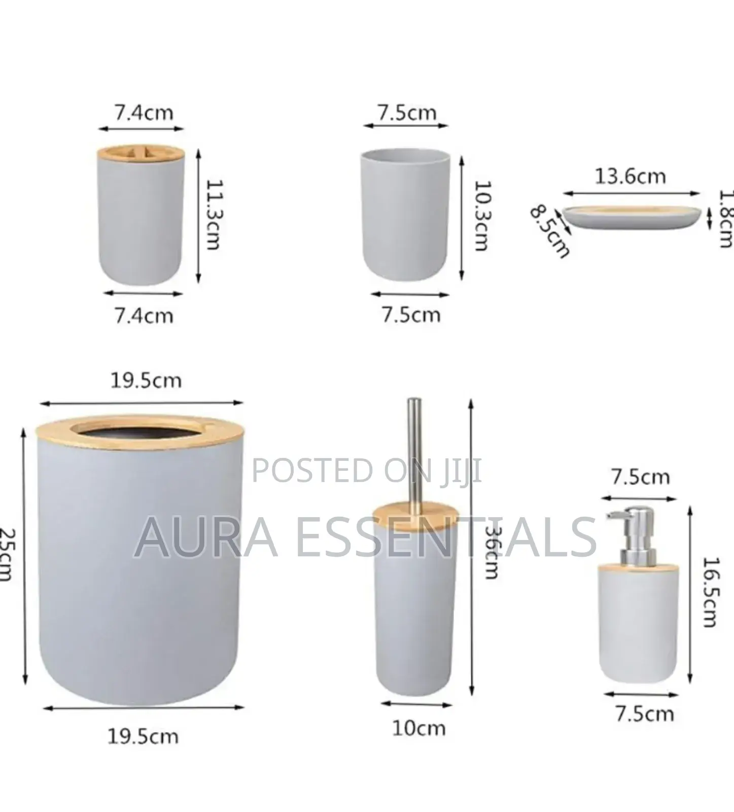 Bathroom Set 6 Pieces Plastic Bathroom Accessories