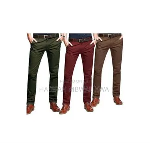 3 Pack Men's Straight Fit Casual Pant With Stretch.