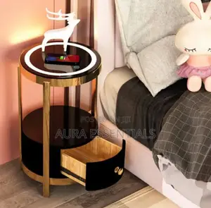 End Table LED Floor Lamp With Wireless Charging Station