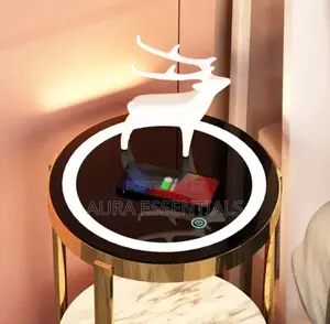 End Table LED Floor Lamp With Wireless Charging Station