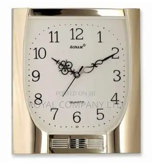 Wall Clock With an Alarm /Golden From Uk
