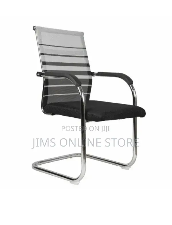 Simple Vistors Chair Mesh With White Stripes
