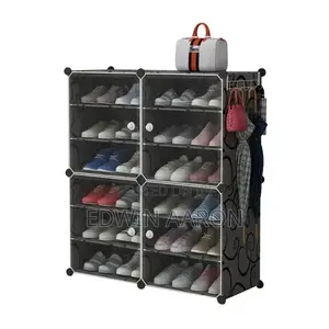 6 Layers And 2 Columns Foldable Shoe Rack