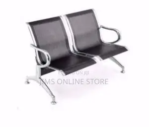 2 Seater Alluminium Waiting Chair Black