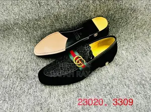 Original Black Gucci Double Buckle Gentle Suede Loafers
