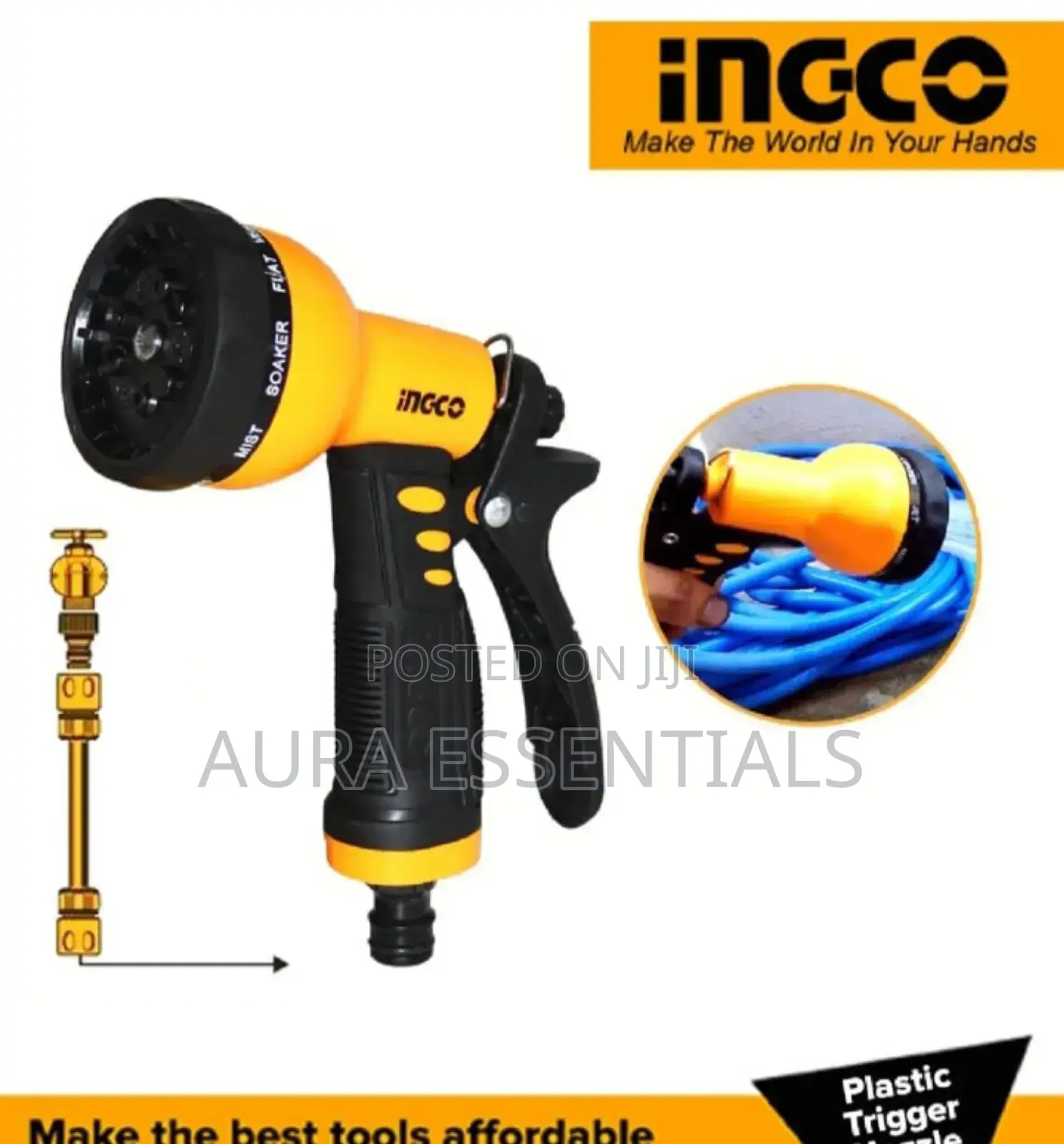INGCO Plastic Trigger Nozzle Adjustable 9 Pattern