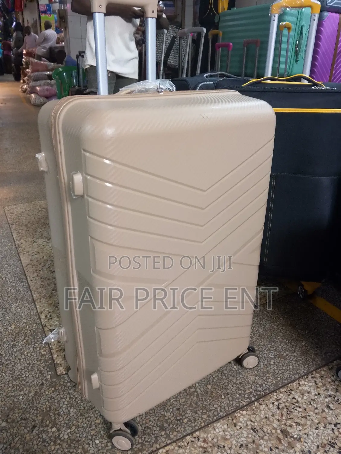 Pure Rubber Plastic Suitcases. Large.( Cream)