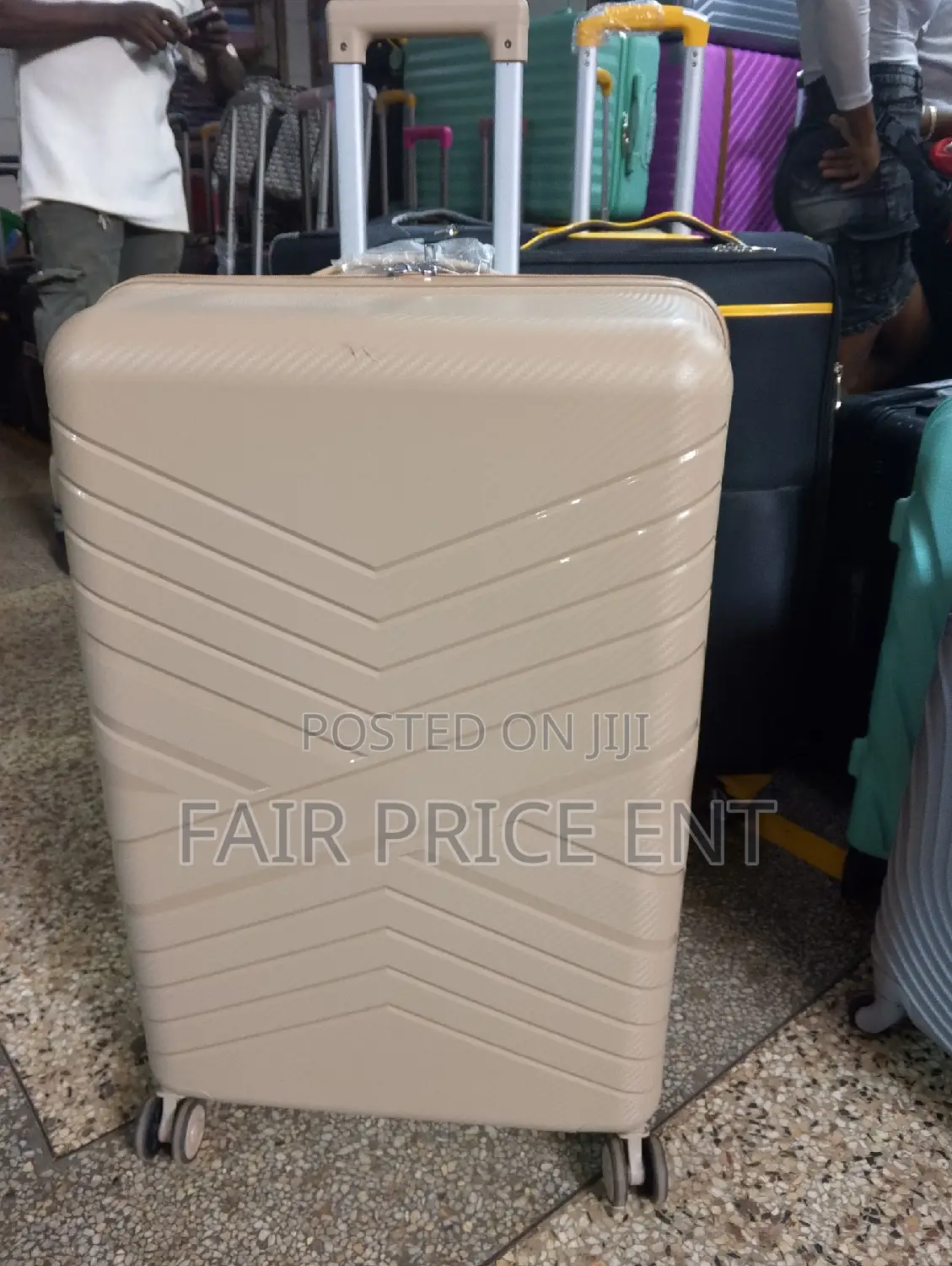Pure Rubber Plastic Suitcases. Large.( Cream)