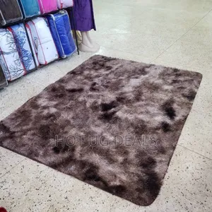 Fluffy Woolen Carpet/ Area Rug 1.5m By 2m- Patched Brown