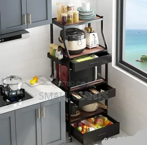 Floor Multi-Layer Household Pull Out Kitchen Shelf/Rack