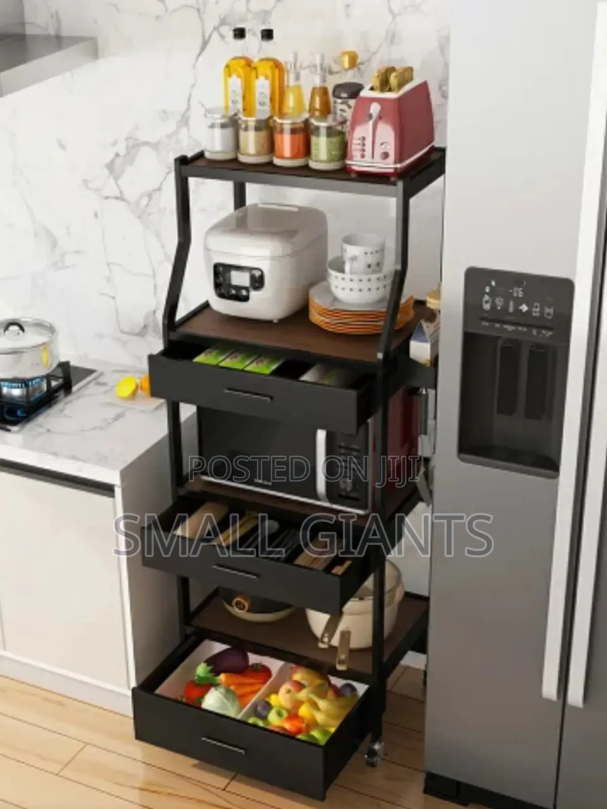 Floor Multi-Layer Household Pull Out Kitchen Shelf/Rack