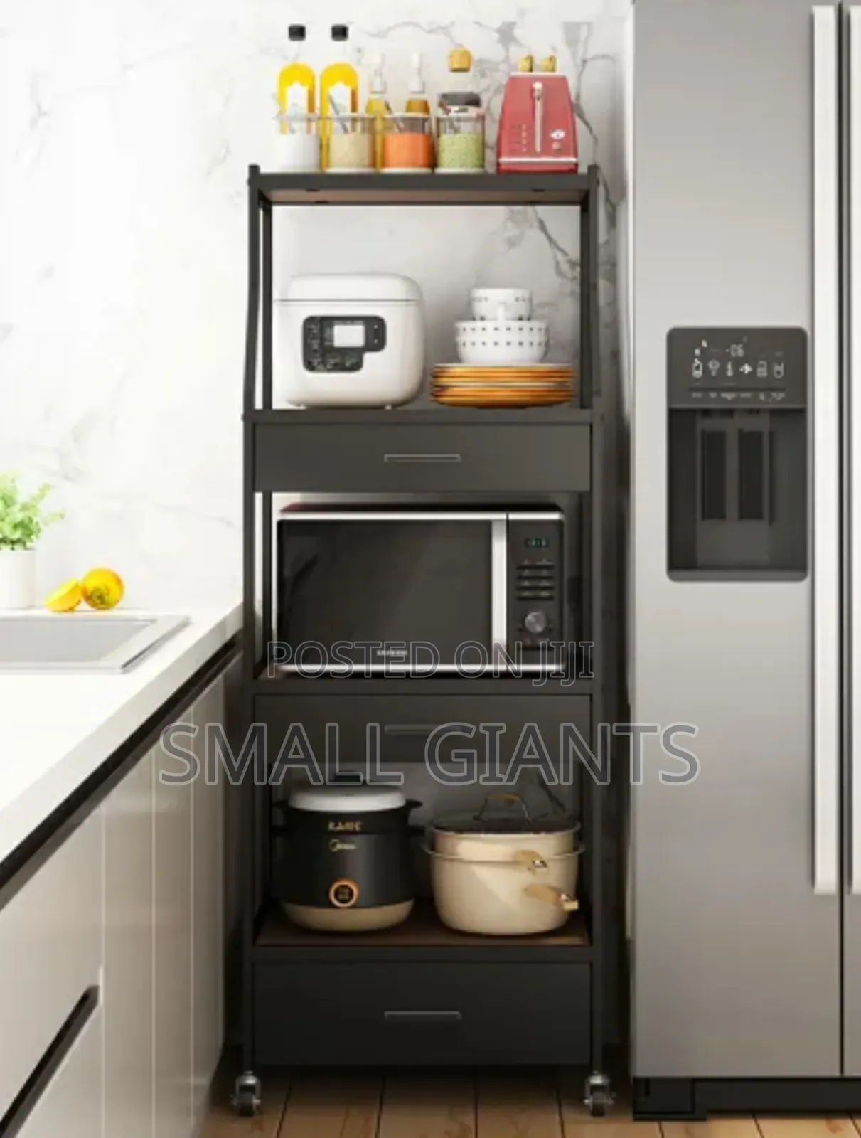Floor Multi-Layer Household Pull Out Kitchen Shelf/Rack