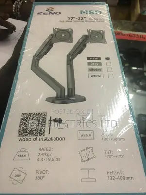 Double Arm Gas-strut Desktop Monitor Stand
