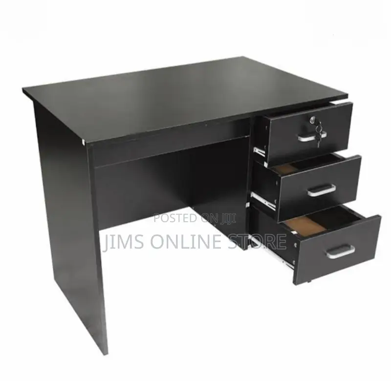 Black Office Table 120cm