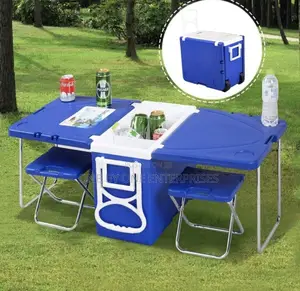 28 Litre Cooler Box Folding Table Chair Set for Camping