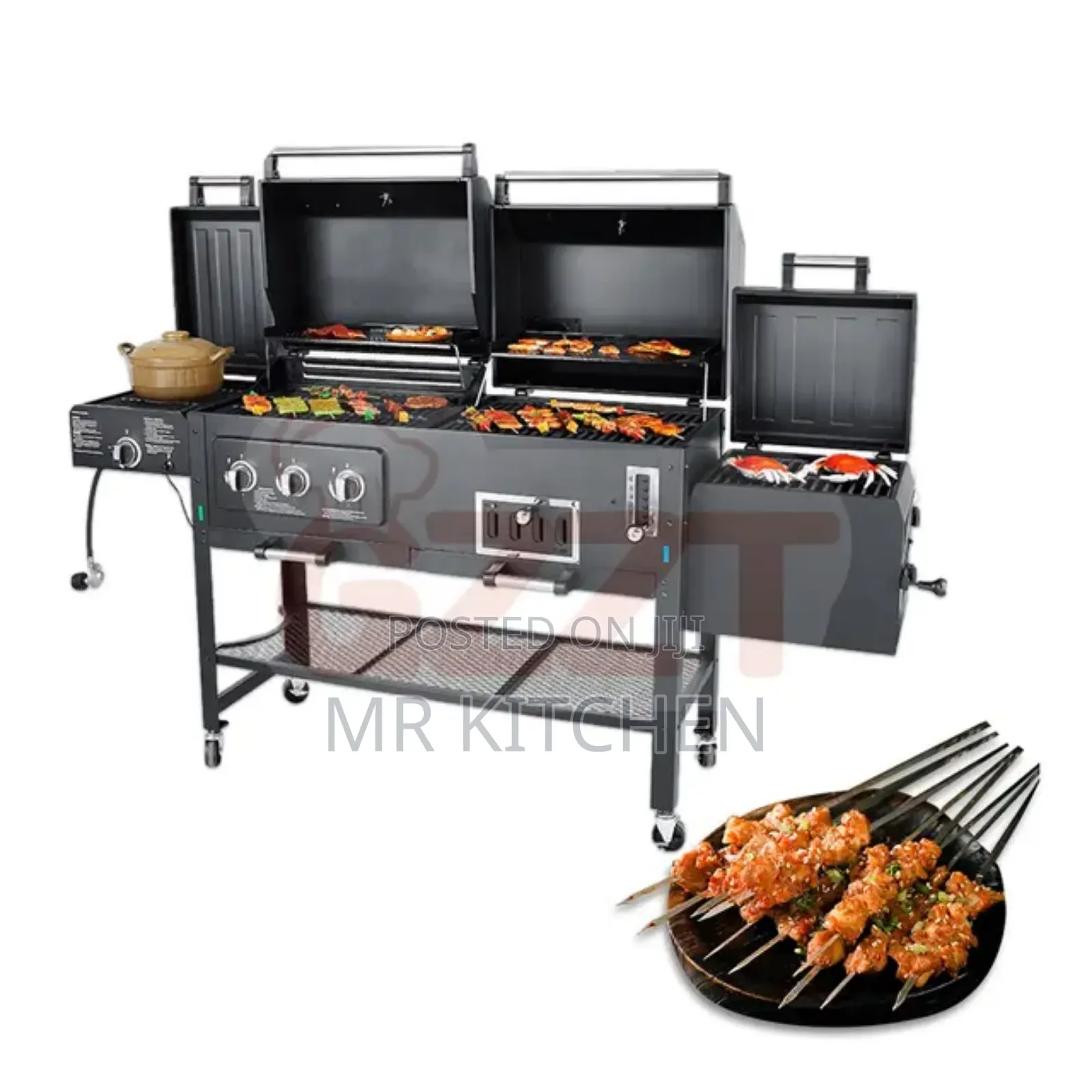 Double Barbecue Grill (Gas and Charcoal)