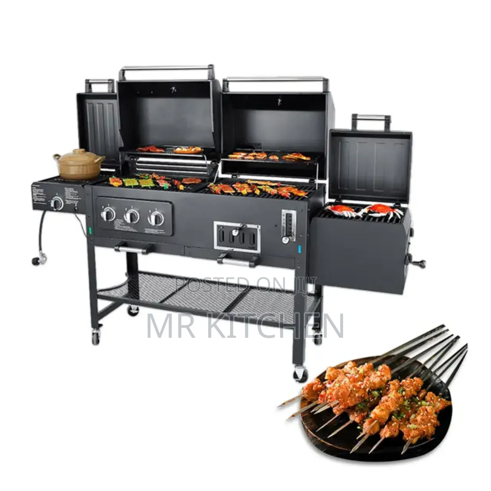 Double Barbecue Grill (Gas and Charcoal)
