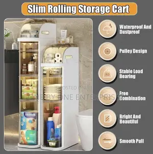 Storage Tower Stand Bathroom Cabinet Toilet Paper Holder