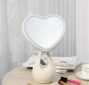 Rechargeable Heart Shaped Mirror Table Lamp