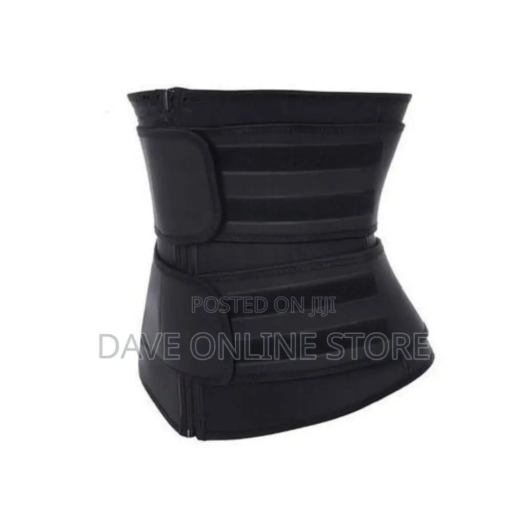Slimming Sweat Waist Trainer Corset Trimmer Belts- Black.