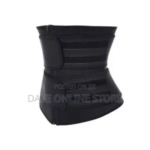 Slimming Sweat Waist Trainer Corset Trimmer Belts- Black.