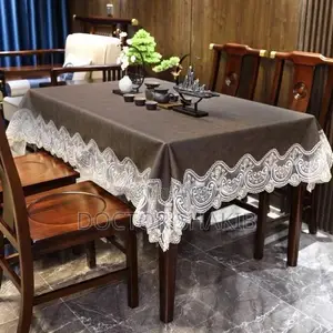 Lace PU Leather Waterproof Table Cloth