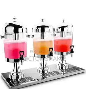 Durable Triple Juice Dispenser Cans-Silver