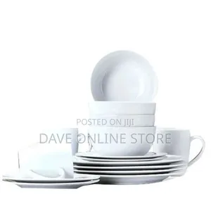 Set of 6 Dinner Plates, 6 Side Plates, 6 Soup Bowls 6 Cups