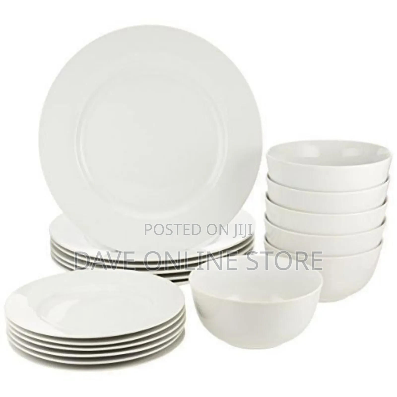 Set of 6 Dinner Plates, 6 Side Plates, 6 Soup Bowls 6 Cups