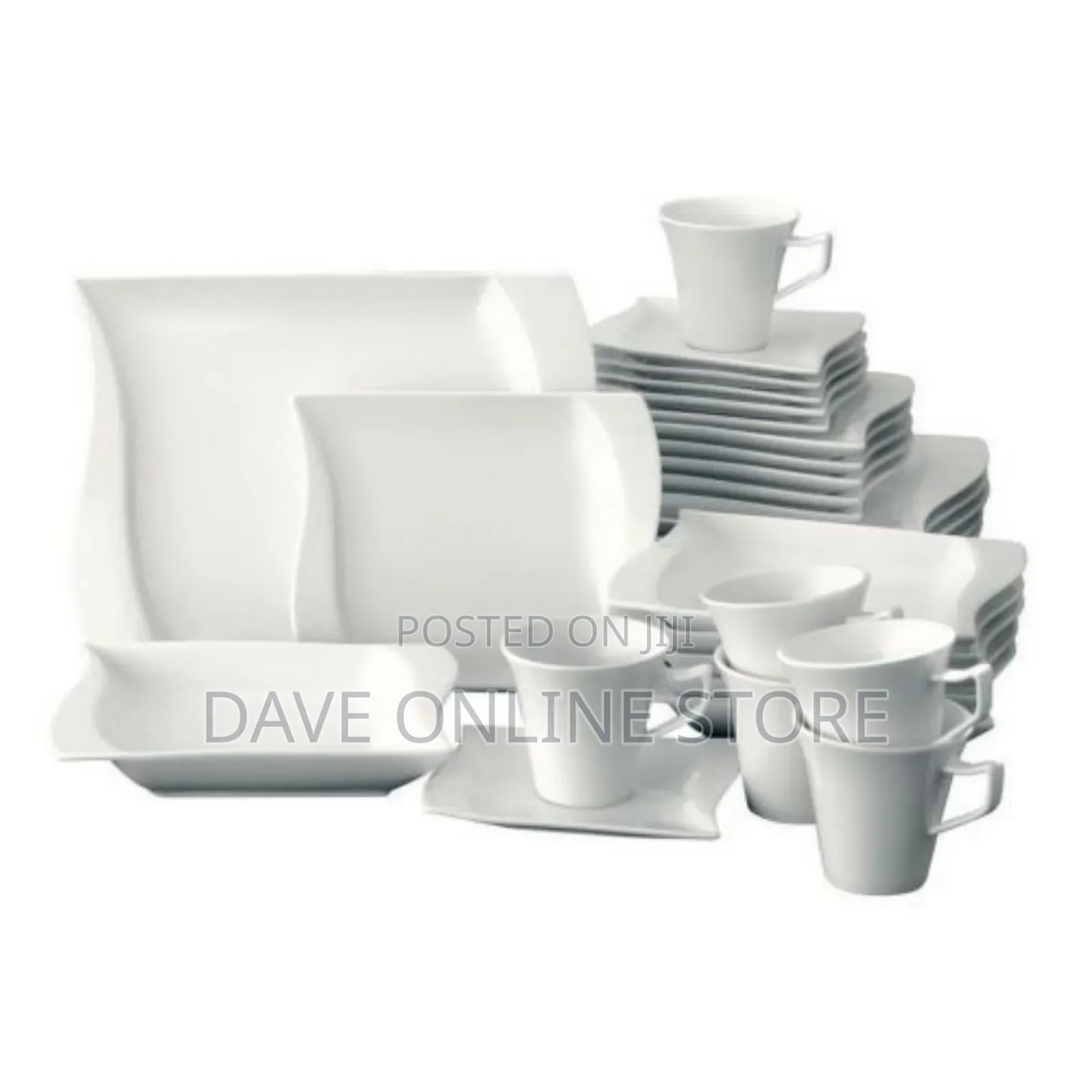 30 Piece Rectangle Dinner Set - White.
