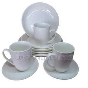 Dinner Set 12pcs of Deep Ceramic Dinner Set- White
