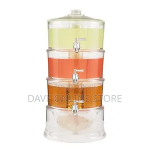 Acrylic 3-Tier Water, Juice Drink Dispenser With Ice Chamber