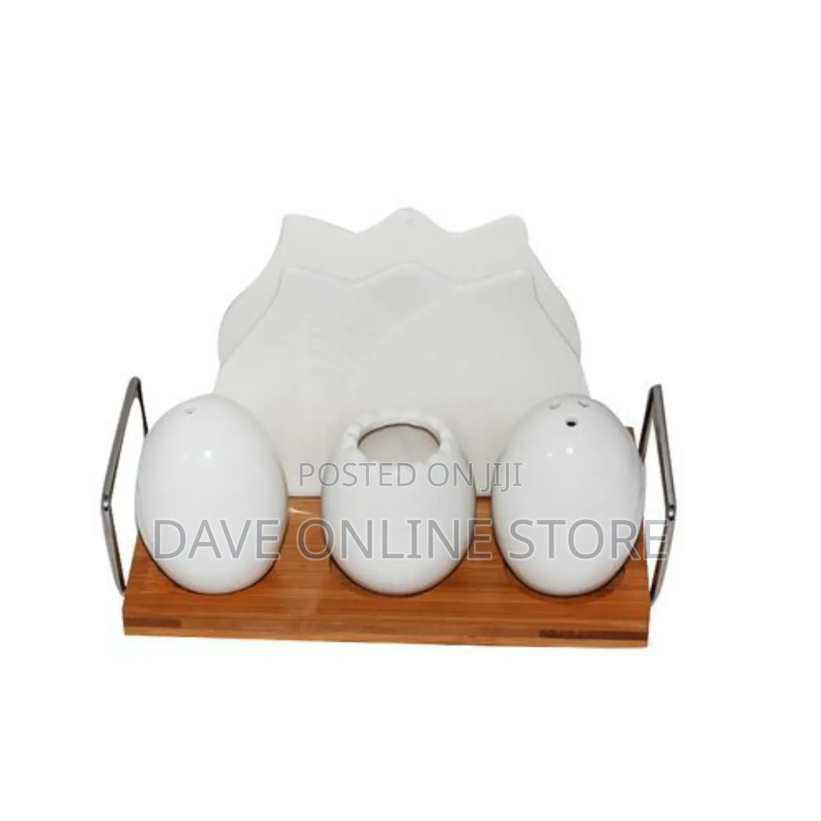 Pepper, Salt Shaker, Napkin, Toothpick Holder Set - Brown