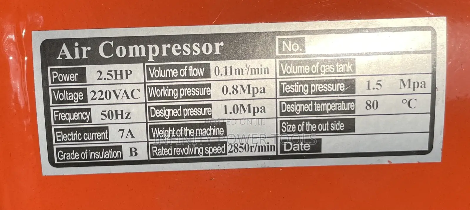 Compressor 25l Normal Luotian 2.5hp