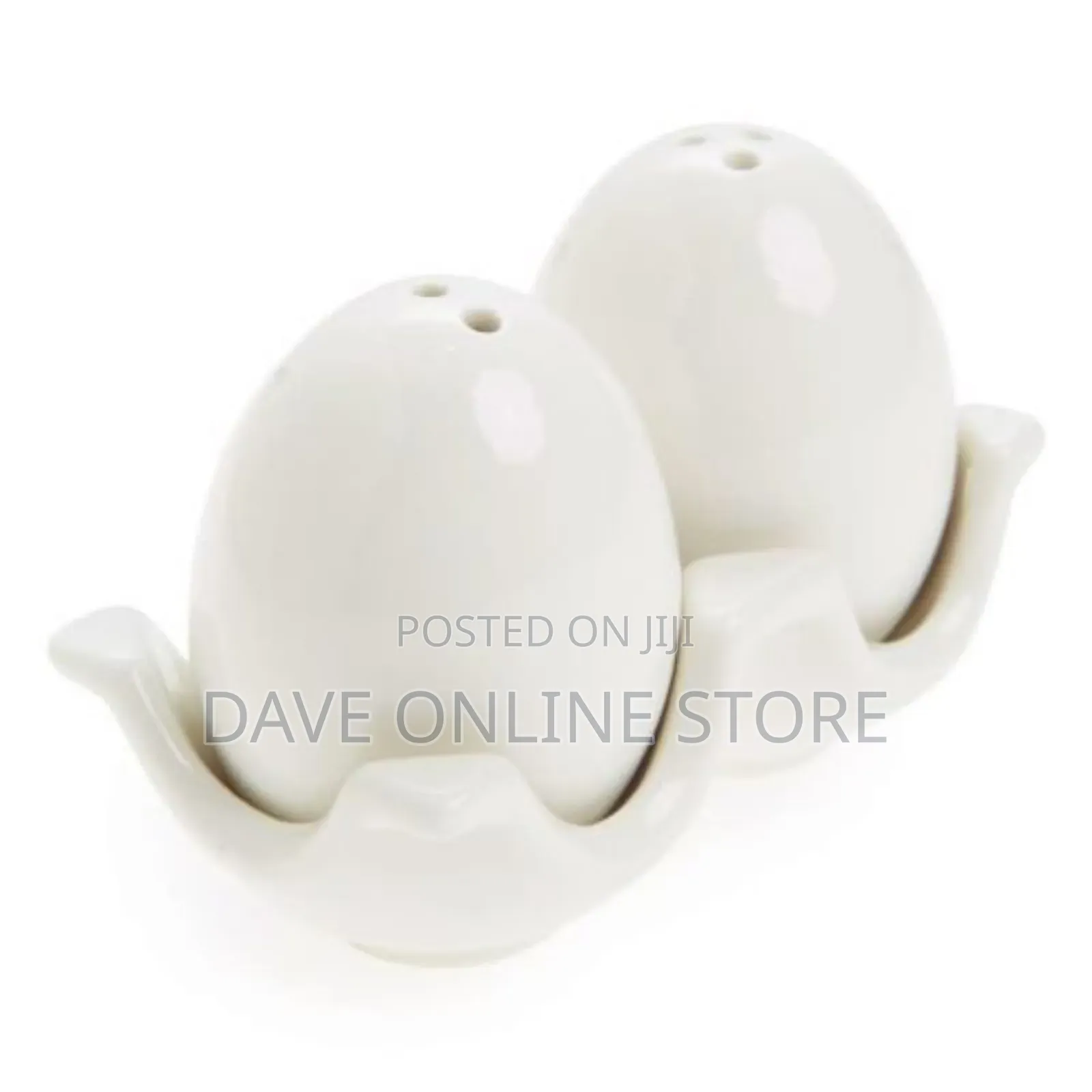 Egg Pepper and Salt Shaker Set-White
