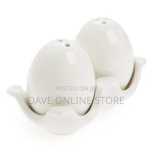 Egg Pepper and Salt Shaker Set-White