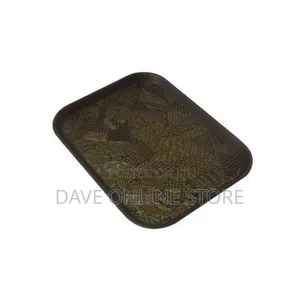 3 Piece Non Slide Rubber Serving Trays-Black