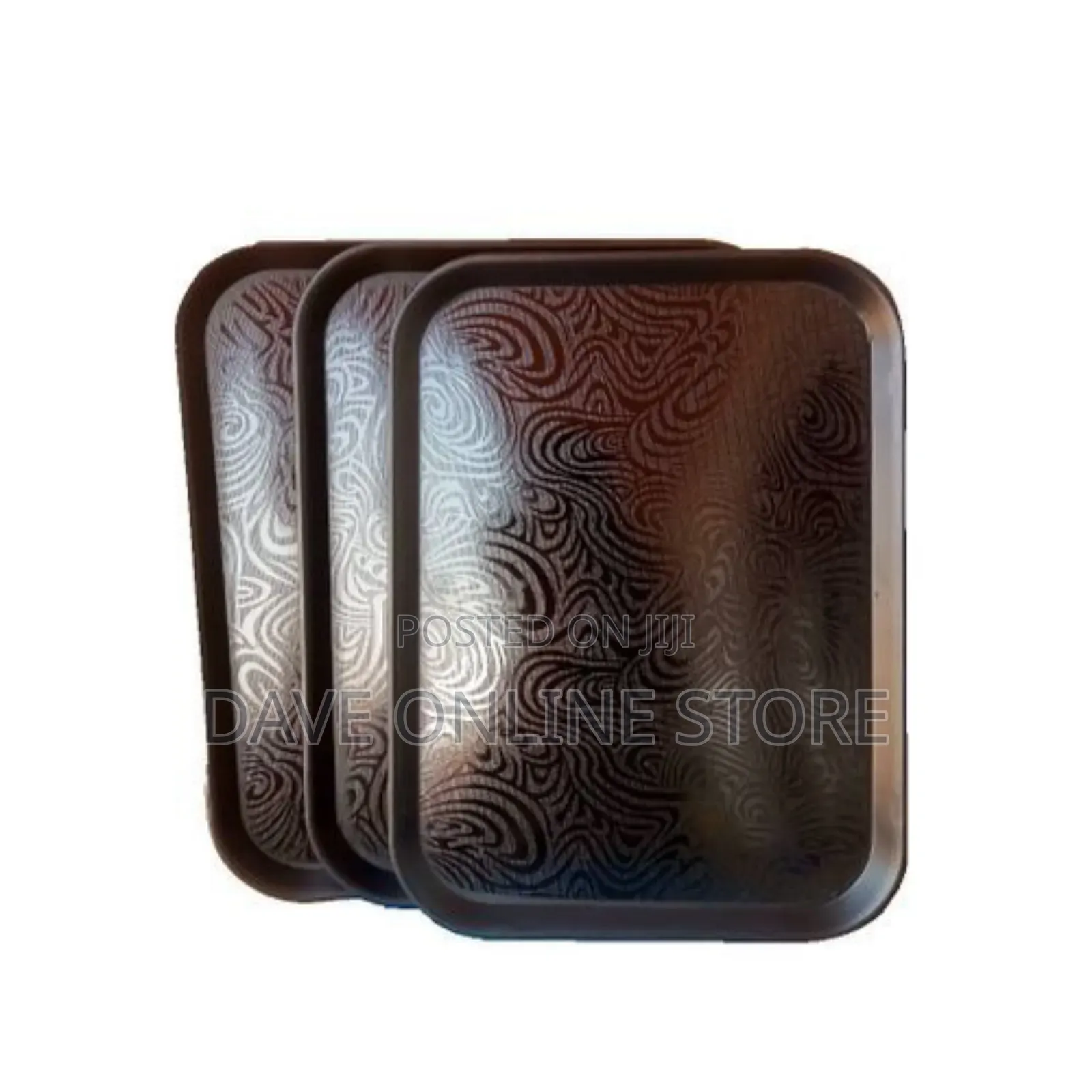 3 Pieces Set of Non Slip Plastic Trays/