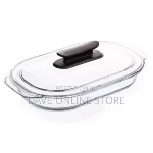 Oval Glass Casserole Dish for Serving-Transparent
