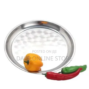 Round Stainless Steel Tray Sania for Serving Food and Drinks